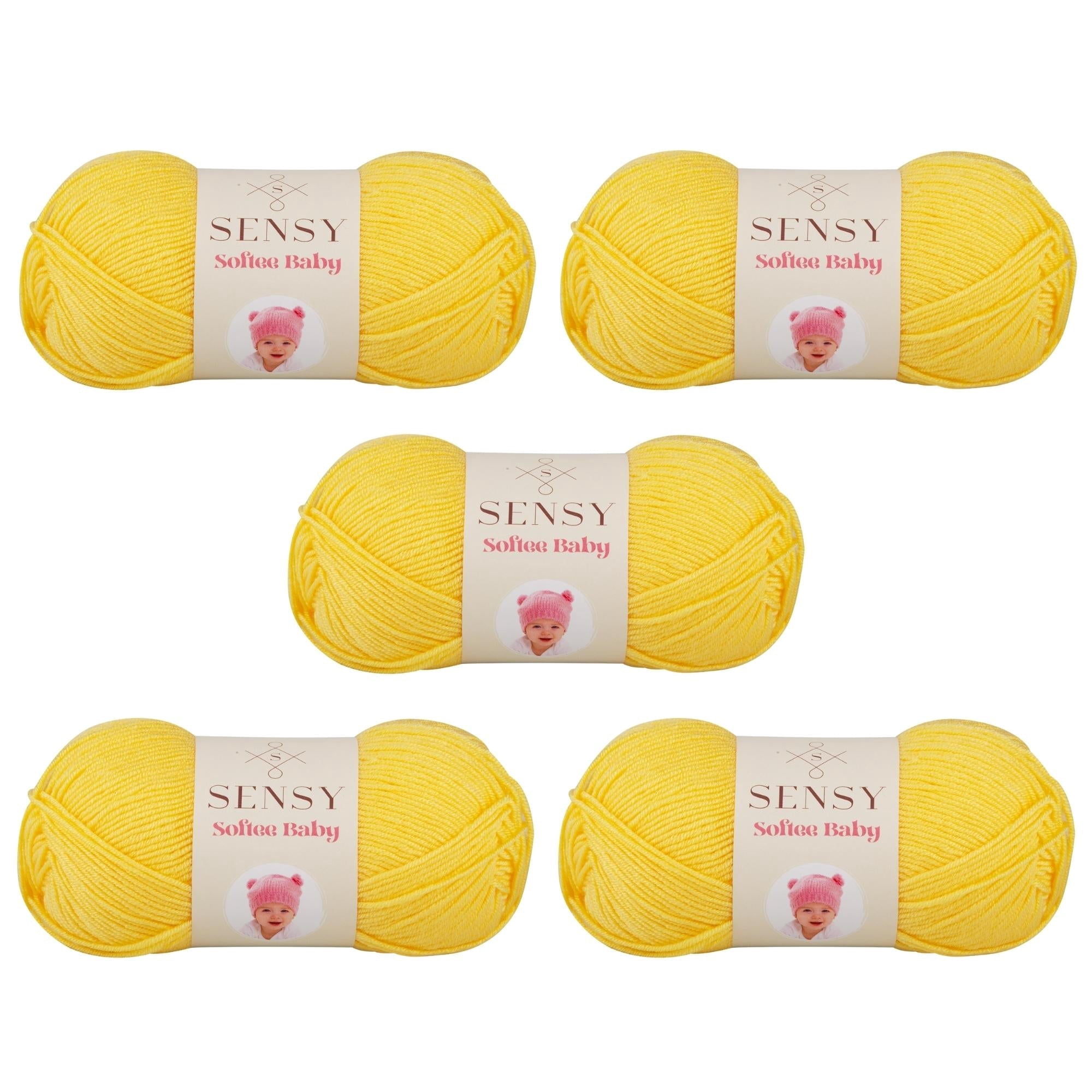 Spiin SNYRN009 Softee Baby Yarn Lemon-x6 100g Skeins, Acrilico, Yellow