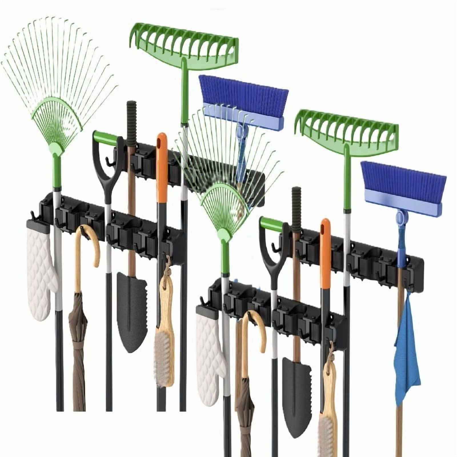 3-H 2 Pack Magnetic Broom Holder Wall Mounted,Heavy Duty Magnet Broom Organizer Wall Mounted,Strong Magnetic Broom Hooks,Anti-slip Utility Storage Tools Rack For Home Kitchen Workshop Laundry Garage