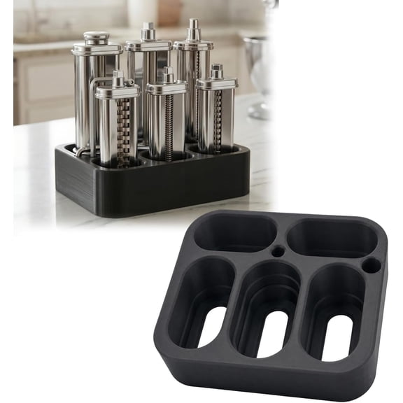 5 Slot Attachment Holder for KitchenAid Mixer, Pasta Attachment Organizer & Storage Stand, Space-Saving Kitchen Accessory Rack for Pasta Roller and Cutter Sets, Black