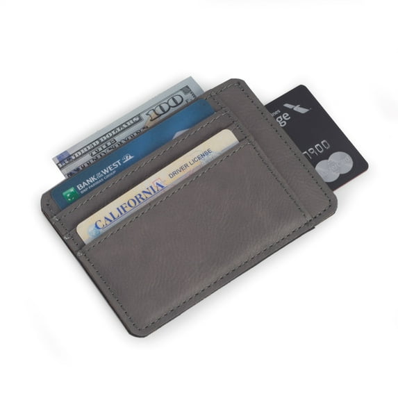 5 Slot Credit Card Holder in Grey Leatherette