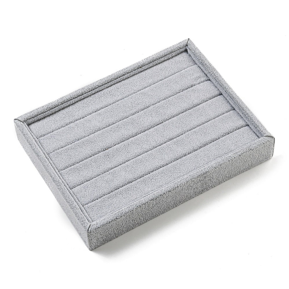 5-Slot Velvet Ring Display Storage boxes Plush Ring Organzier Trays ...