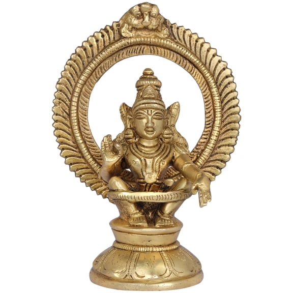 5" Small Ayyappan Brass Sculpture | Handmade | Made in India