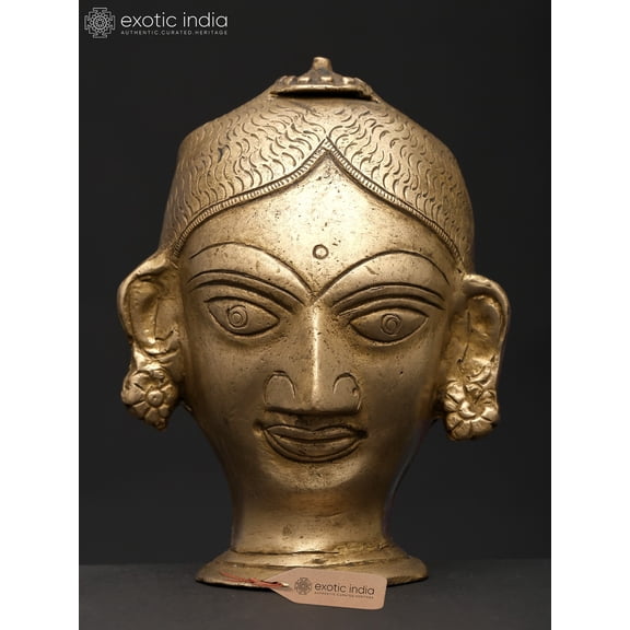 5" Small Goddess Gauri (Parvati ) Head | Brass Statue