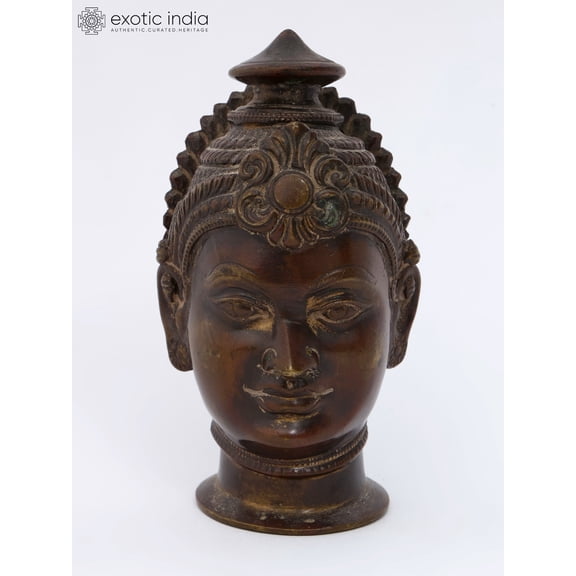 5" Small Goddess Parvati Head | Bronze Statue