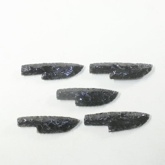 5 Small Obsidian Ornamental Knife Blades #6035 Mountain Man Knife