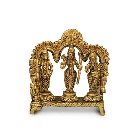 5" Small Ram Darbar Brass Statue | Handmade | Made in India