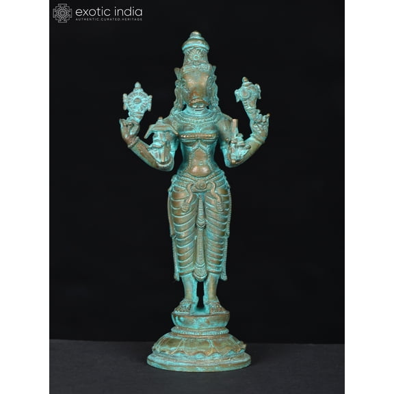 5" Small Standing Goddess Varahi | Bronze Statue
