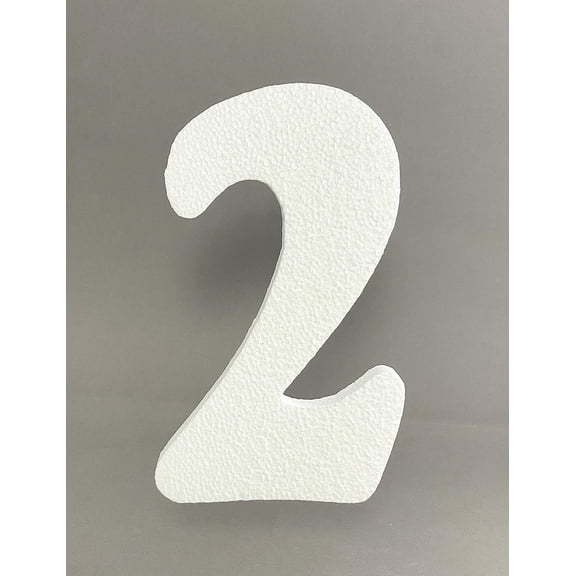 5" Smooth EPS Foam Letters Alphabet Numbers for Crafts Party Signs Walls Party Decor Made in USA (Number"2" - 1PC)