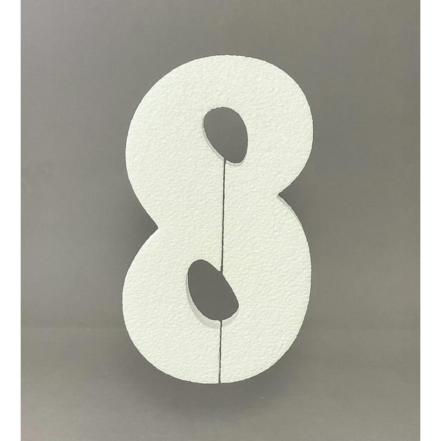 5" Smooth EPS Foam Letters Alphabet Numbers for Crafts Party Signs Walls Party Decor Made in USA (Number"8" - 1PC)