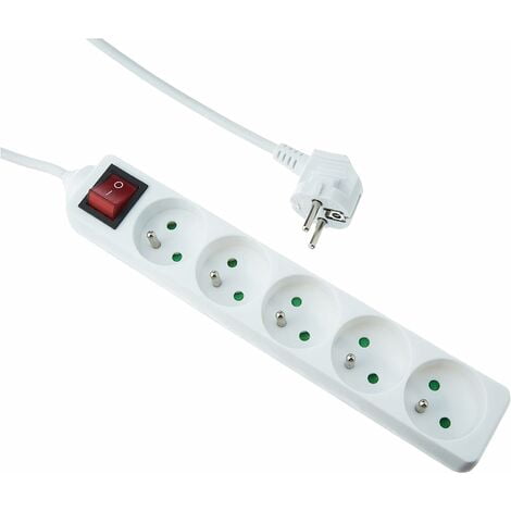 Equip Power Strip With Switch - Multi-Outlet Surge Protector With Individual Switches, Multi Colored, 6-Outlet Strip