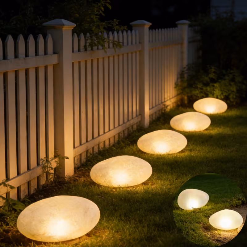 5 Solar LED Pebble Light IP55 Waterproof Outdoor Courtyard Light Garden Lawn Decoration Light Balcony Terrace Atmosphere Light Plug in Energy saving Night Light Landscape Decoration Floor Light