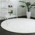 thumbnail image 1 of Unique Loom Everyday Shag Collection Area Rug - Solid (5' Round Snow White), 1 of 5