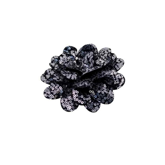 GOGIRL! USA Black 5" Sparkle Sequin Flower for All Ages