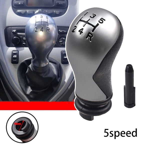 5 Speed ABS Car Gear Shift Knob Replacement for C5 2001-2008 and 1999-2008, Comfortable Grip Silver Lever Head with Converter, Fits Interior Upgrade and easily Installation