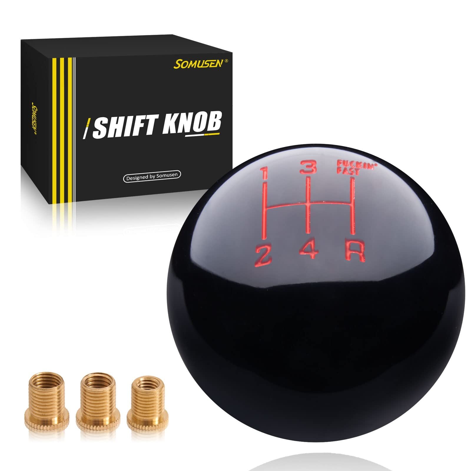 5 Speed Black Round Ball Shift Knob Acrylic 5Speed Fing Fast Gear