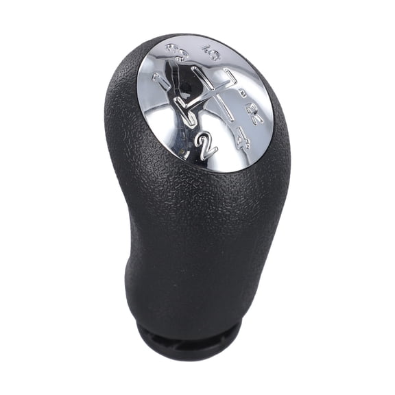 5-Speed Gear Knob For Renault For CLIO 2 3, For LAGUNA 2, For MEGANE 2, For DACIA Logan II; PU Leather & ABS Shift Knob With Gaiter Boot Cover; Matte Silver Cap, Black Lettering