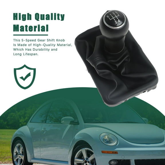 5 Speed Gear Shift Knob w/Gaiter Boot Fit for 1998-2010 Volkswagen VW Beetle