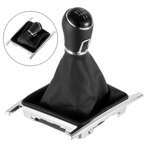 5-Speed Gear Shift Knob with Leather Boot Cover for Amarok 2010-2022