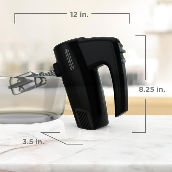 5-Speed Hand Mixer, 250-Watt for Mixing Batters, Doughs, Spreads & ,  Boost & Prevent Splatter Function, Black