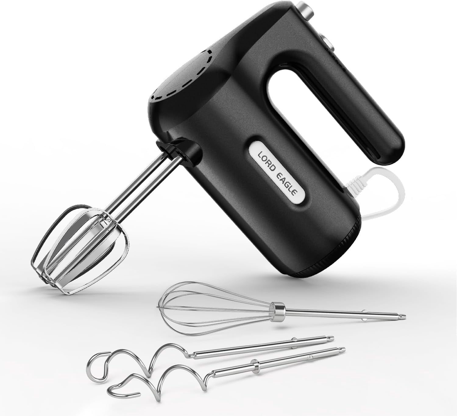 5-Speed Hand Mixer Electric Heldhand, 300W Compact for Baking, Egg Beater, Blending or Cooking, Portable & Lightweight, 5 Accessories, Black