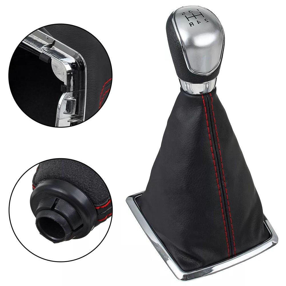 5 Speed MT Gear Shift Knob w/ Dust Boot Cover For Ford Focus 05-07 Silver new