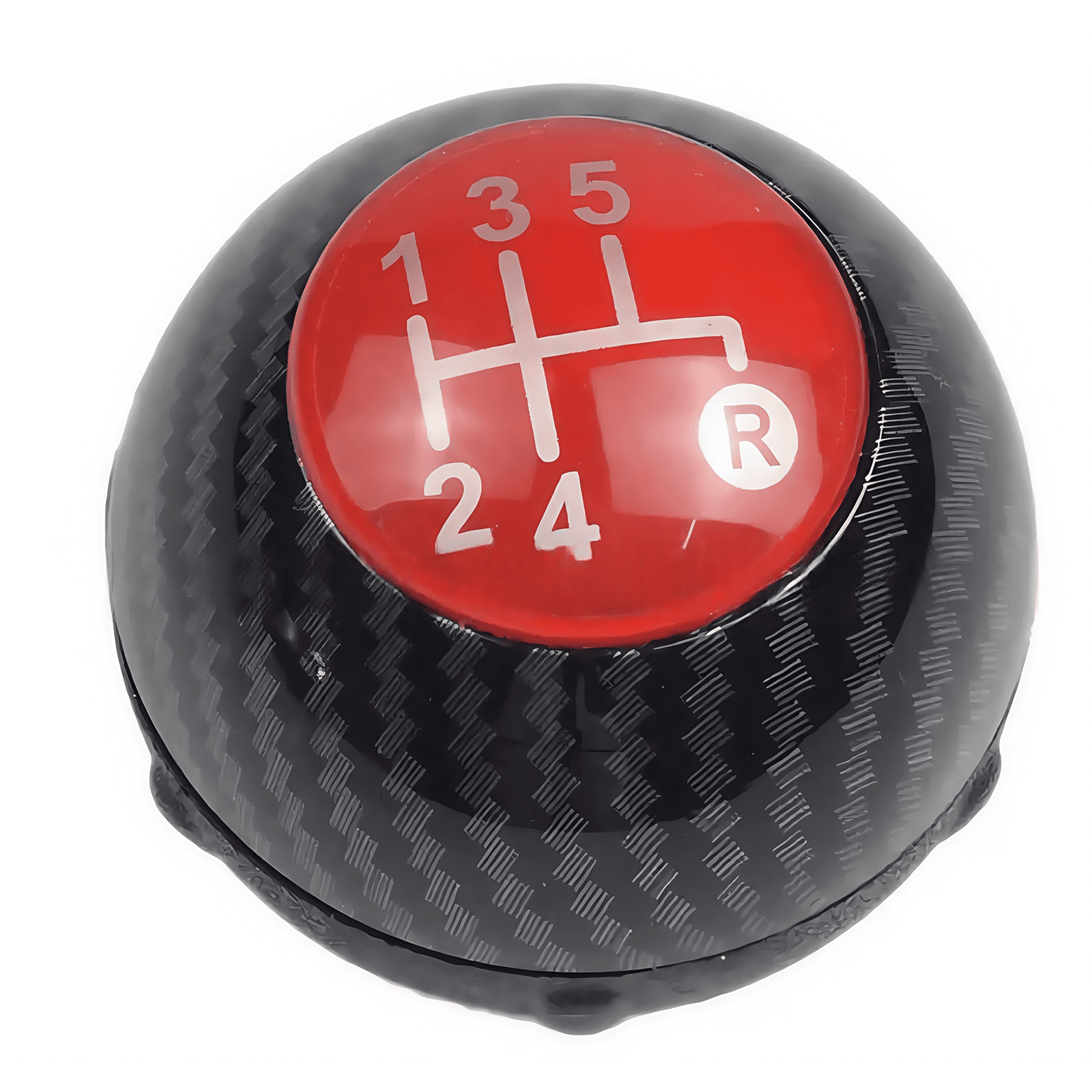 5 Speed Manual Car Gear Shift Knobs Shifter Knob Stick Fit For Fiat 500 2012 2013 2014 2015 2016 2017 2018 , Gear Lever Stick Shifter Handlet- Carbon fiber pattern-Red cover