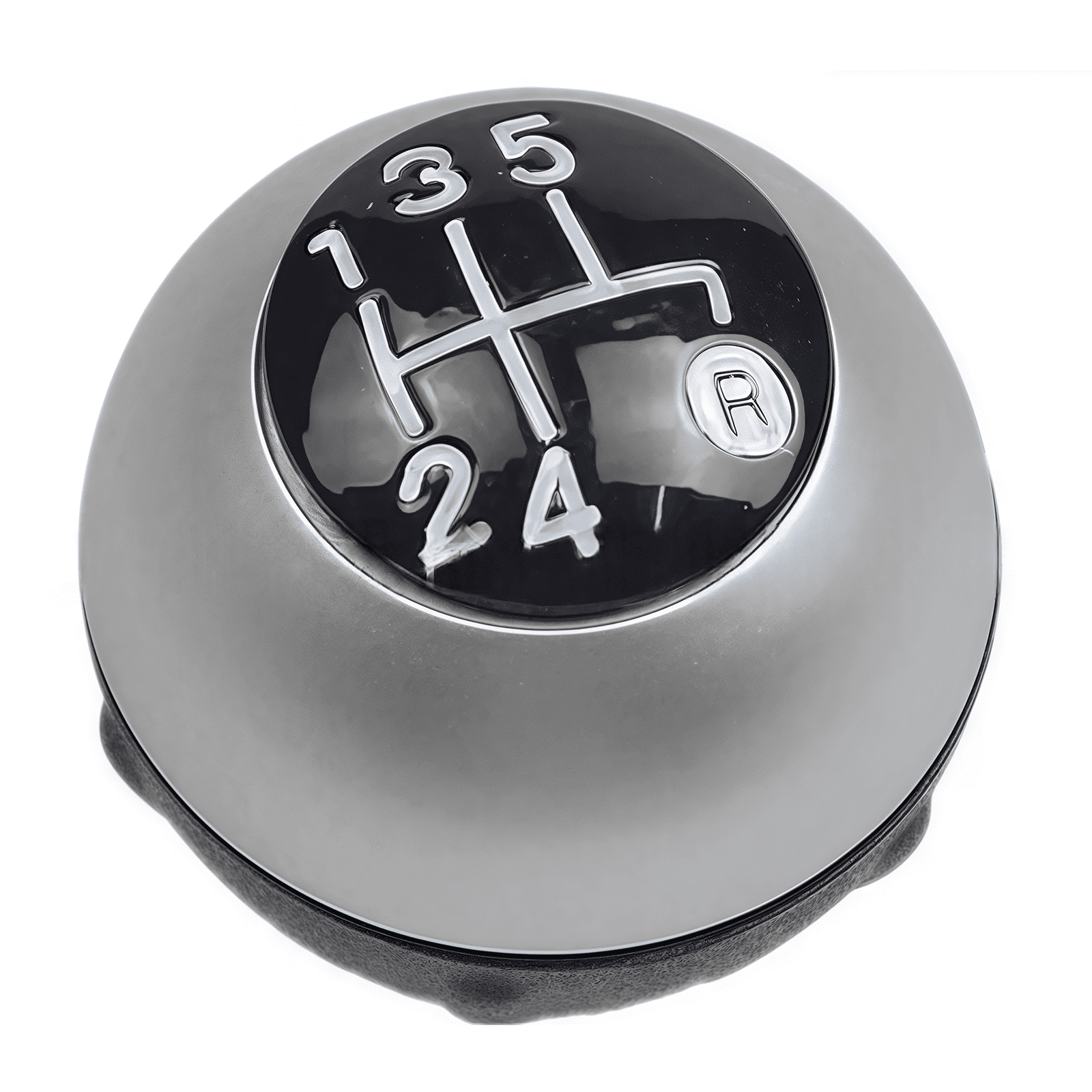 5 Speed Manual Car Gear Shift Knobs Shifter Knob Stick Fit For Fiat 500 2012 2013 2014 2015 2016 2017 2018 , Gear Lever Stick Shifter Handlet-bright gray-Black cover