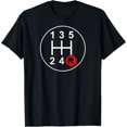 thumbnail image 1 of 5 Speed Manual Transmission Stick Shift Car Enthusiast T-Shirt, 1 of 4