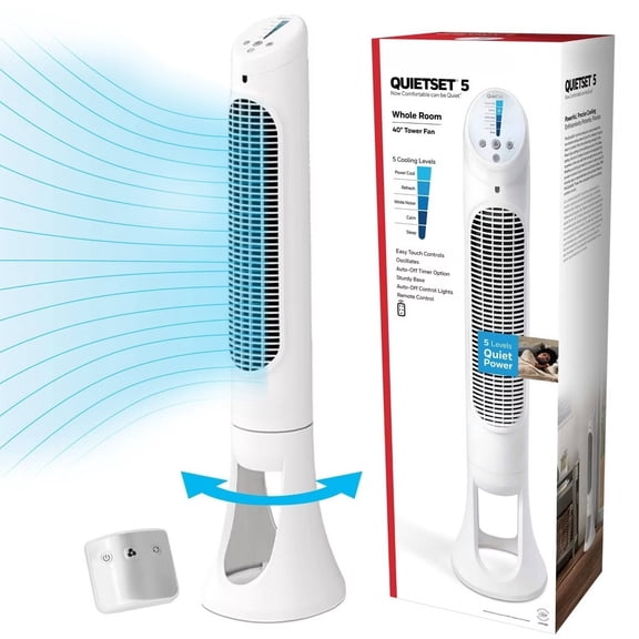 5 Speed Oscillating Tower Fan: Standing Floor Fan, Quiet Cooling, Programmable Timer