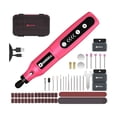 thumbnail image 1 of 5-Speed Pink Electric Grinder (plastic case) Professional Cordless Rotary Tool 3.7V Rechargeable with 61 Accessories, 1 of 7