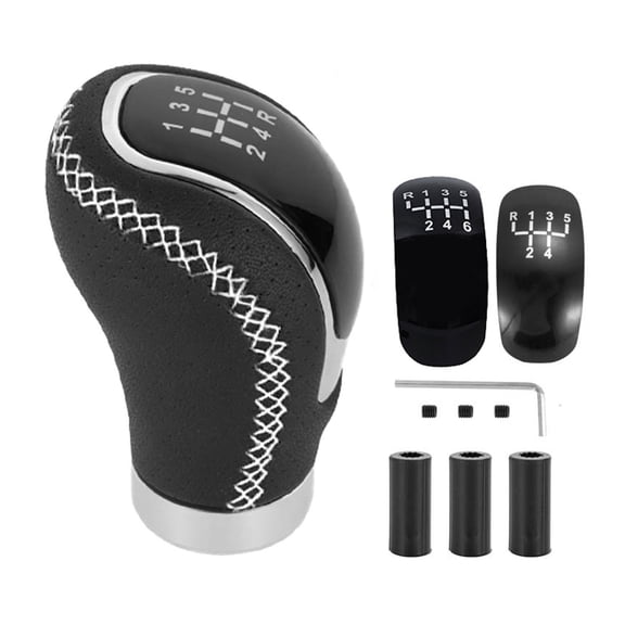 5 Speed Shift Knob 6 Speed Black Weighted Manual Gear Shifter Knobs, Leather Gear Shifting Handle, Automotive Manual Universal Transmission, Interior Automatic Replacement Parts