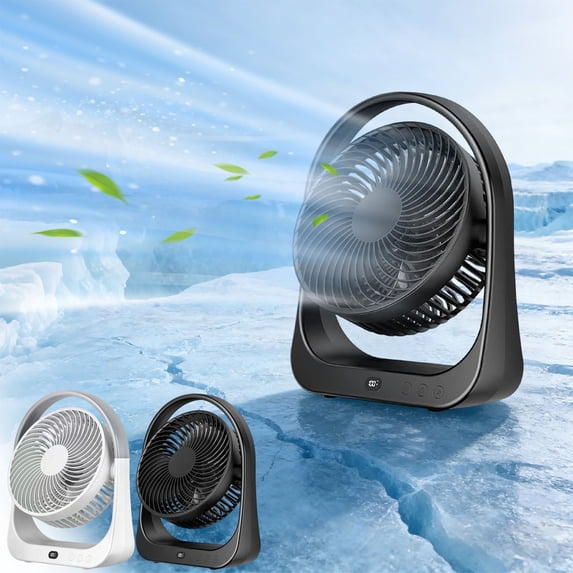 5 Speed Strong Wind Desk Fan 8000mAh USB Rechargeable Portable Mini Fan High Power Personal Cooling for Home Office Outdoor by PALIFEUR