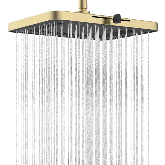5 Spray Modes Shower Head  13'' High Rain Large Rainfall Showerhead For Bathroom Flow Waterfall Fixed Showerheads With Adjustable Swivel Ball Joint Brushed
