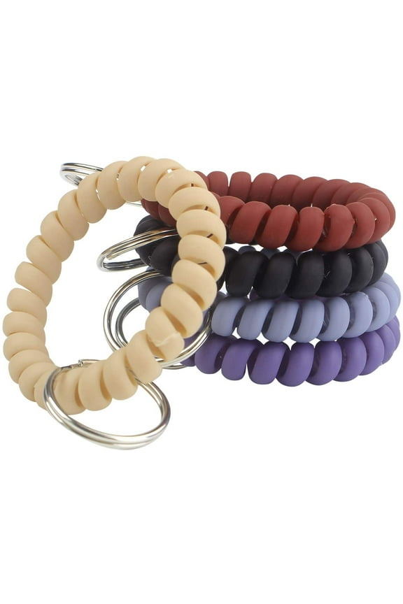 5 Spring Spiral Coil Keychain Coil Bracelets Stretchy Keychain Key Chain Bracelet Wrist Coil Key Chain Wrist Band Key Ring Wrist Key Holder Keychain Wrist