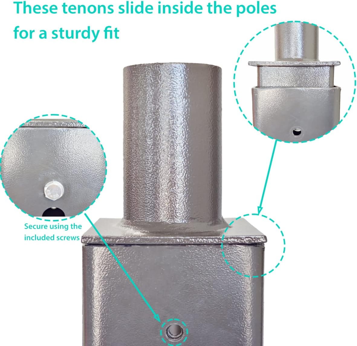 5" Square Pole Bracket, Slip Fit Mounting For Shoebox, Parking Lot Lights, Single Spoke Mount