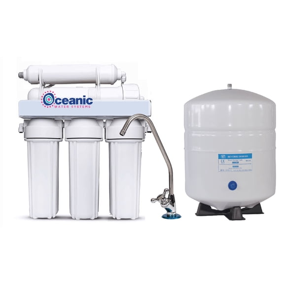 5 Stage - 150 GPD Reverse Osmosis Water Filtration System | Manual Flush Valve + Designer Faucet