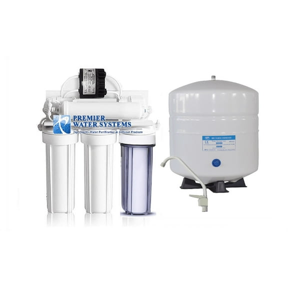 5 Stage Low Pressure Reverse Osmosis Water Filtration System + Permeate Pump, Tank, Faucet