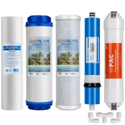 5 Stage Reverse Osmosis System Water Filter with 75GPD RO Membrane 5-Pack Set
