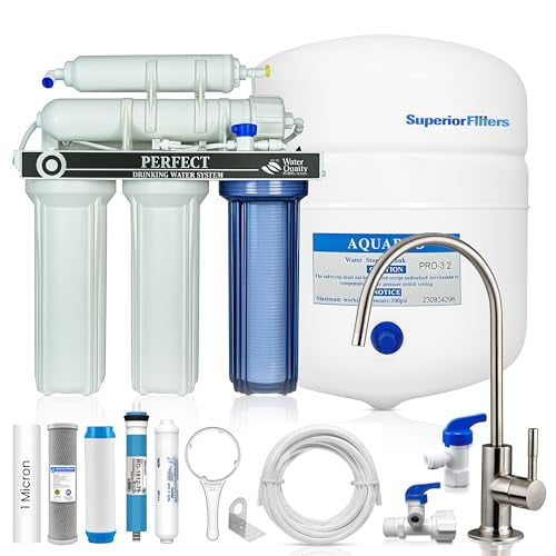 5-Stage Reverse Osmosis Water Filter System - 75 GPD RO Drinking Water Purifier with Auto Shut-Off Leak Detector - High-Efficiency Home Filter for Removing 1000+ Contaminants,$$Tools & Hardware Other