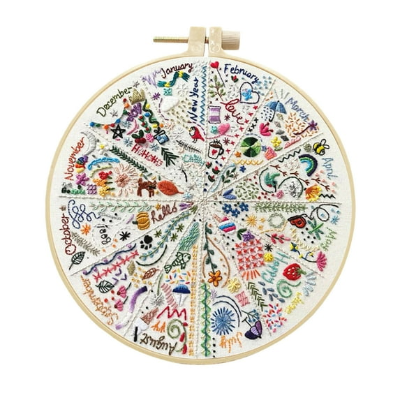 5 Stage Starter Embroidery Kit for Beginners Adults and Teens, Easy to Learn 33 Different Stitches from Video & Instruction, Needlepoint Kits for Adults with Stamped Embroidery Patterns.
