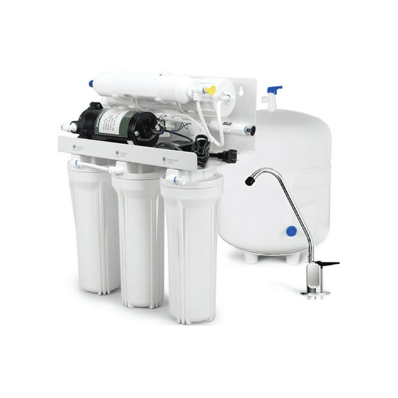 5 Stage with Booster Pump: 50 GPD RO - Complete Home Reverse Osmosis Drinking Water Filtration System
