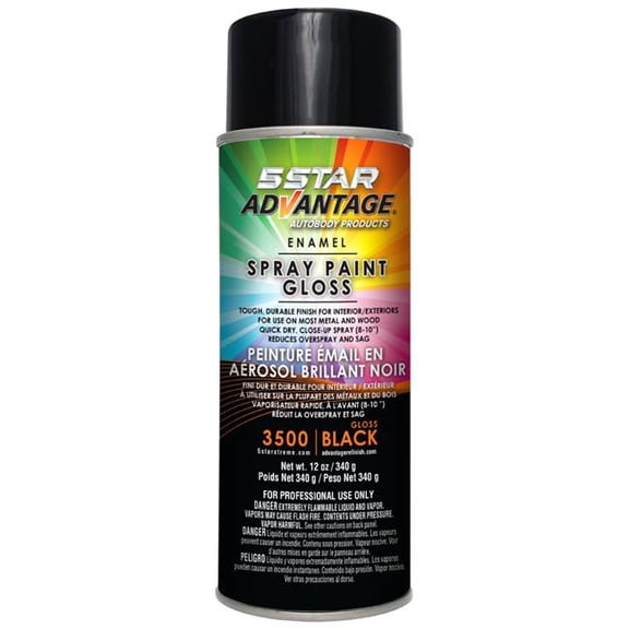 5 Star Advantage 5SA-3500 Aerosol Enamel Spray Paint - Gloss Black