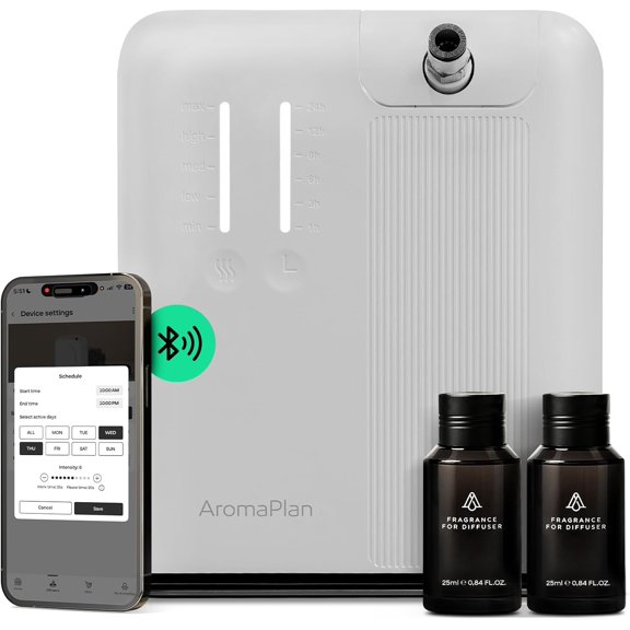 5 Star Collection Cold Air Scent Diffuser, Whole House (2 Scents Included)- Waterless Smart Aroma, Scent &Time Adjust., App Control, HVAC | Home, Commercial, Hotel | Large Room, 2,000 sq.ft