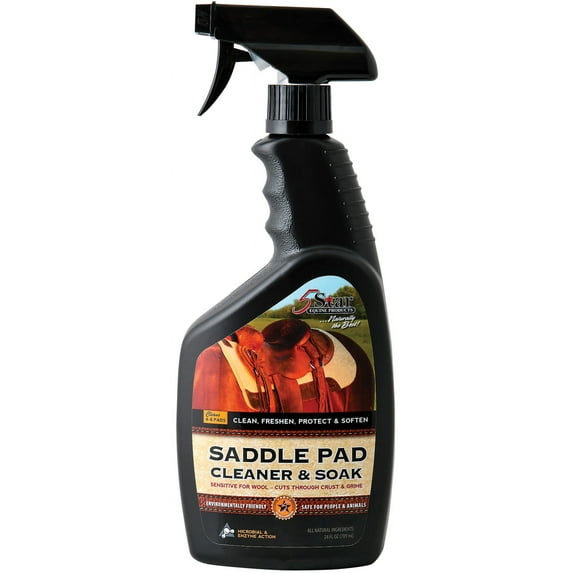 5 Star Equine Horse Saddle Pad Cleaner and Soak - Works on Horse Blankets, Wool and as a Leather Cleaner - Cleans,