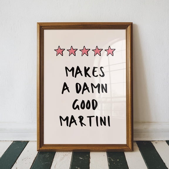 5-Star Martini Maker Cocktail Poster, Bar Cart Decor, Cocktail Poster, Kitchen Home Decor, Party Wall Poster, Trendy Home Decor, Unframed Poster Size 16x24