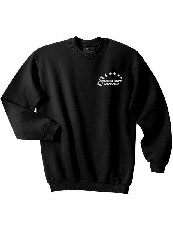 5-Star Rideshare Driver Sweatshirt with REFLECTIVE LOGO, perfect for Uber, Lyft