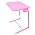 thumbnail image 1 of 5 Star Super Deals Adjustable Portable Folding TV Tray with Cup Holder and Stability Bar, Pink, 1 of 7
