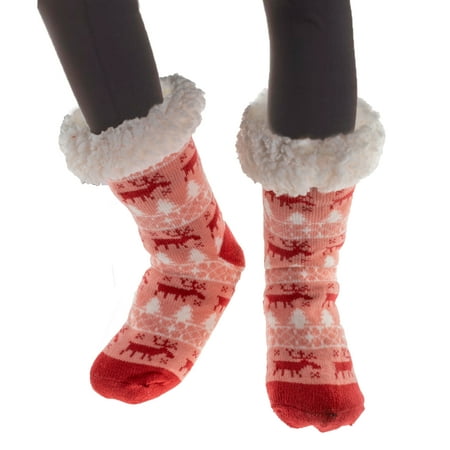 5 Star Super Deals Women's Comfy Non-Slip Sherpa Slipper Socks