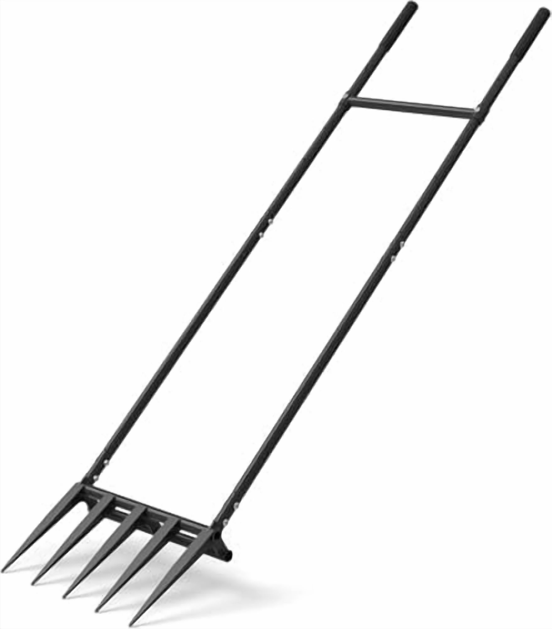 Broadfork Tool, 7-Tines Manual Cultivator Tiller Broad Fork for Digging and Crushing Soil, 2 in