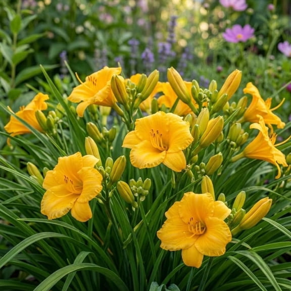 5 Stella de Oro Day Lilly Bulbs for Planting, Daylilies Fans Systems, Reblooming Daylilly Roots Hemerocallis Hardy Perennial